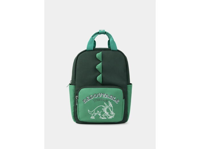 Sac à dos vert avec poche avant imprimé dinosaure Garçon