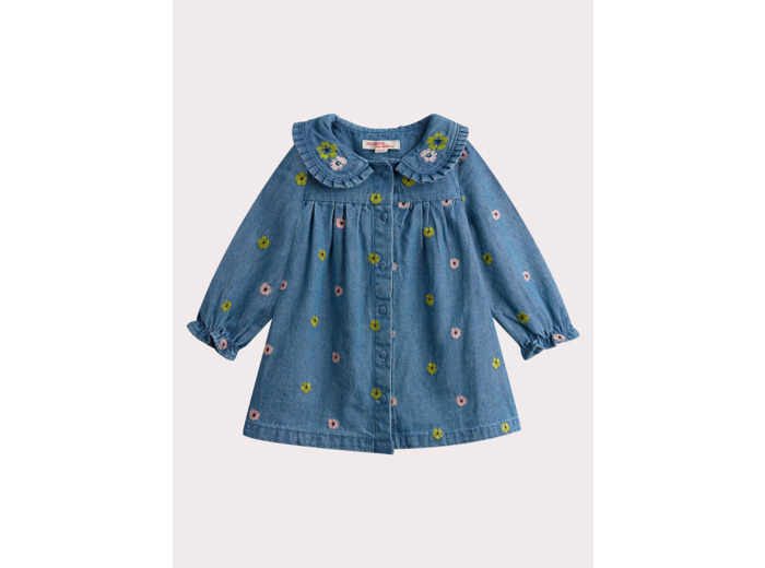 Robe en denim brodé pour bébé fille