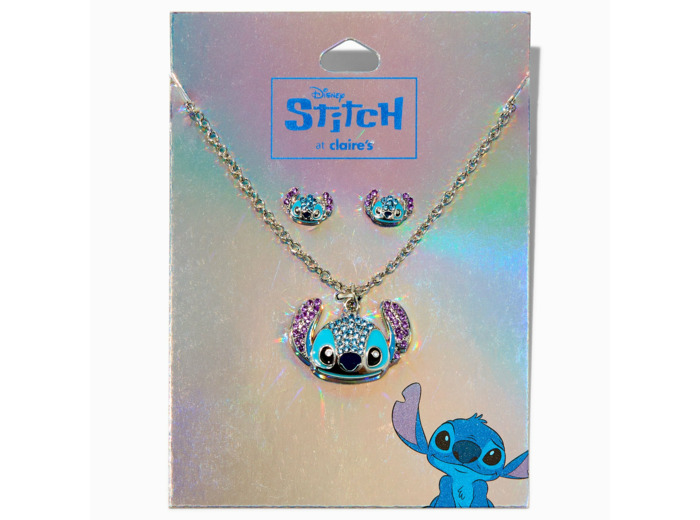 Parure de bijoux bling-bling Stitch Disney - Lot de 2