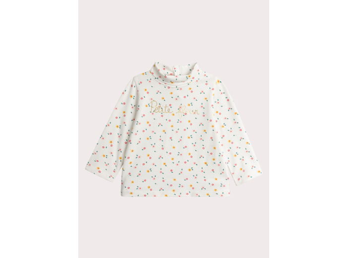 Sous pull manches longues à imprimé fleuri pour bébé fille