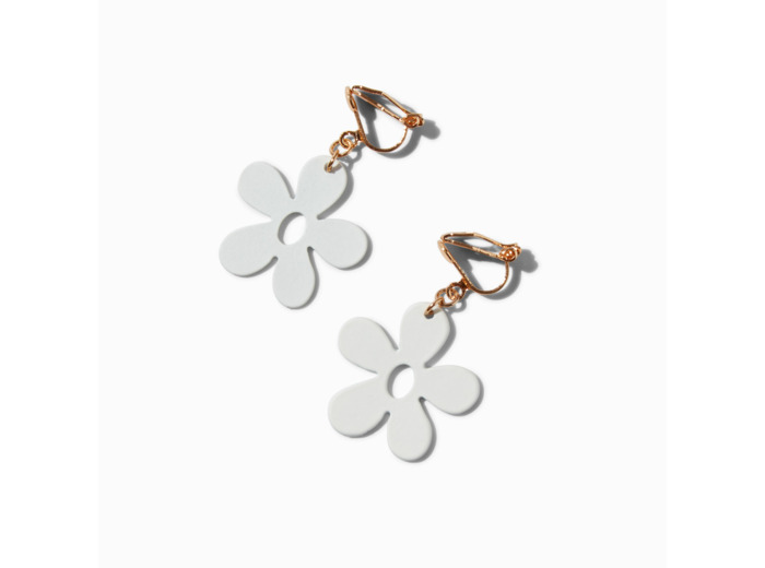 Pendantes à clip marguerites blanches