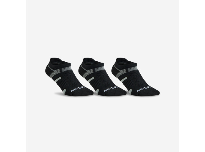CHAUSSETTES DE SPORT BASSES ARTENGO RS 560 NOIR GRIS LOT DE 3