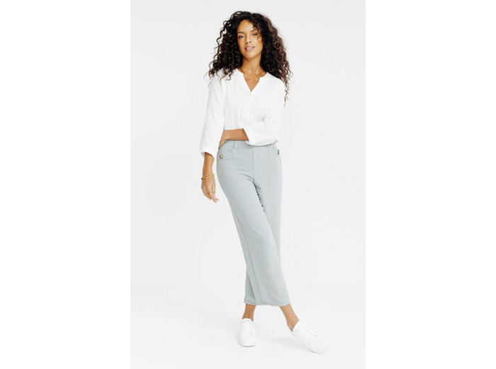 Pantalon fluide large avec ceinture