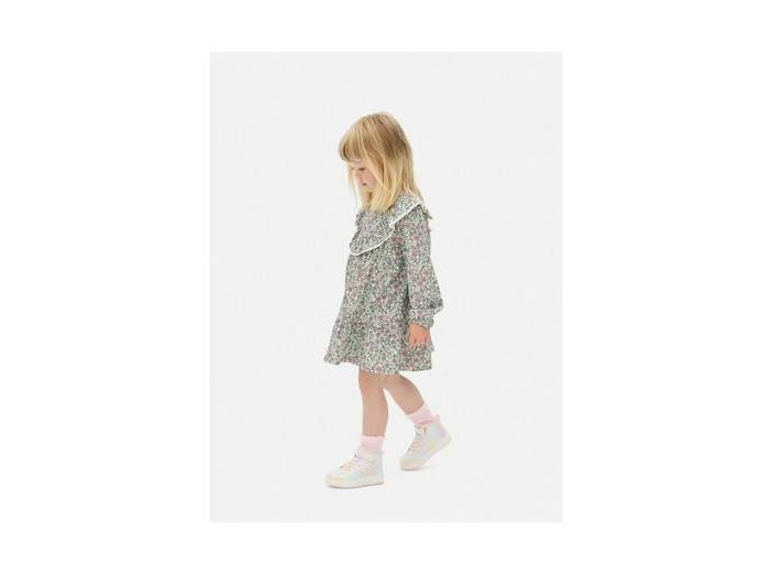 Robe à volants à motif floral