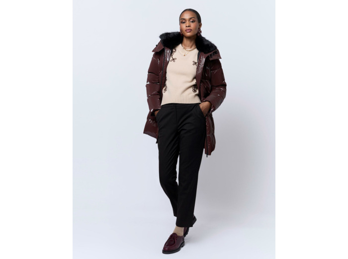 Doudoune mi-longue unie BORDEAUX Femme