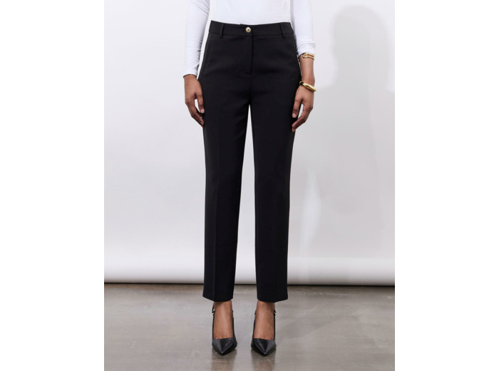 Pantalon 7/8 cigarette uni NOIR Femme