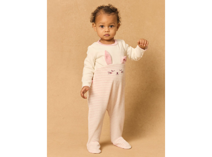 Grenouillère en velours lapin