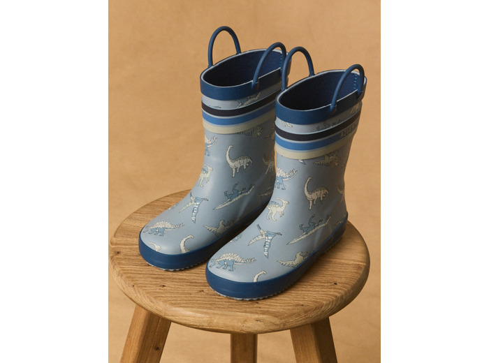 Bottes de pluie bleue imprimé dinosaures