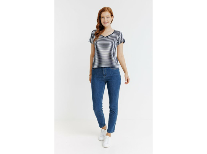 Pantalon 7/8 Denim Stone Strass Poches