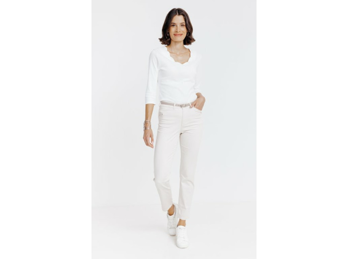 Pantalon 7/8 Forme Chino Avec Ceinture