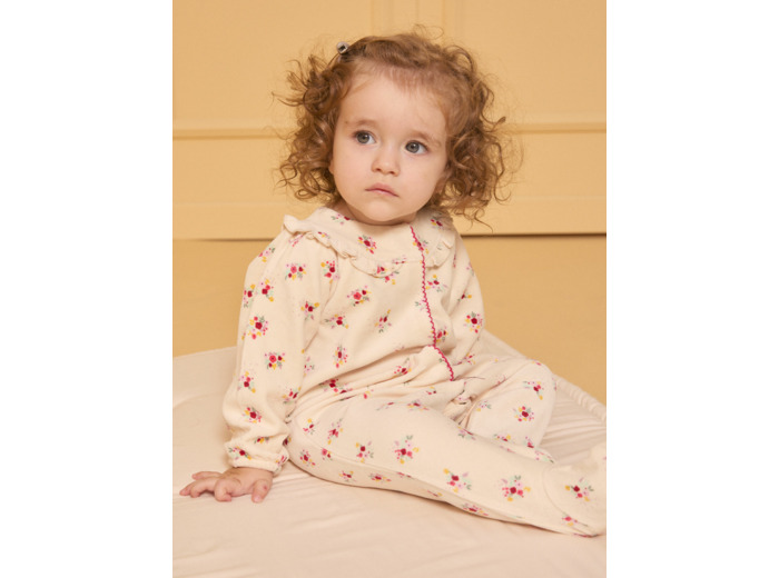 Dors-bien en velours fleuri