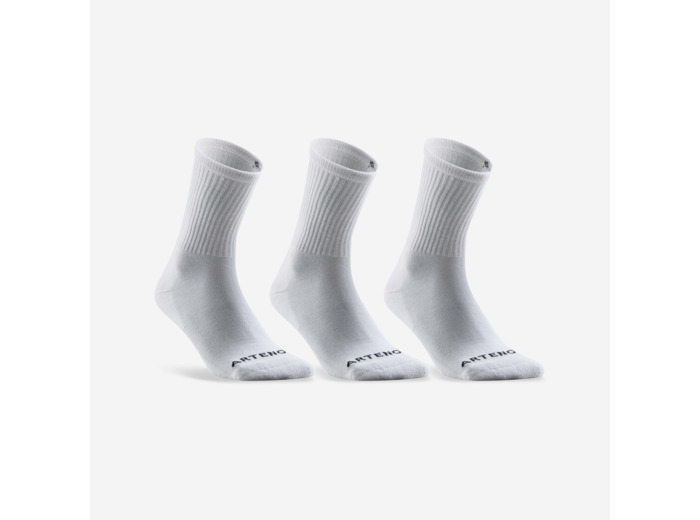 CHAUSSETTES DE SPORT HAUTES RS 100 BLANCHE LOT DE 3