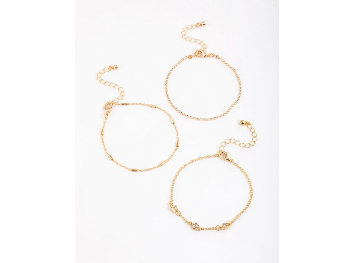 Gold Cup Chain & Flower Bracelet Pack