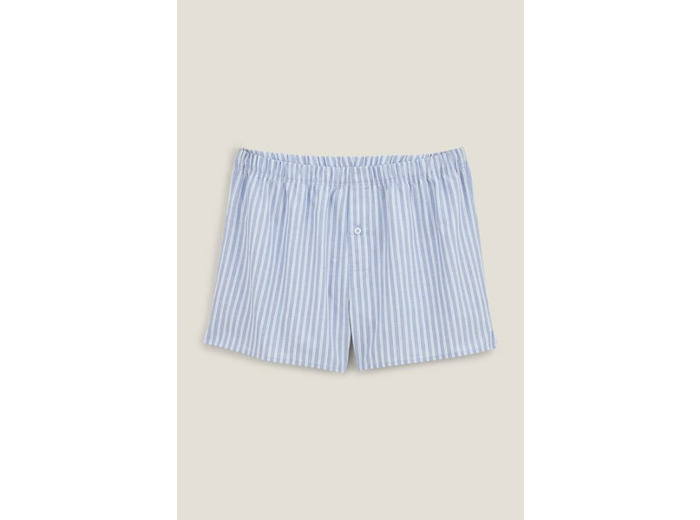 Caleçon rayé en coton - Bleu foncé
