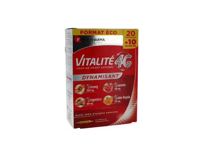 Vitalité 4 G Dynamisant Solution Buvable 30 Ampoules De 10 Ml