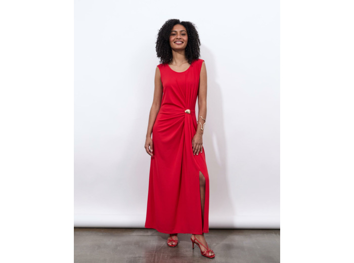 Robe longue unie ROUGE
