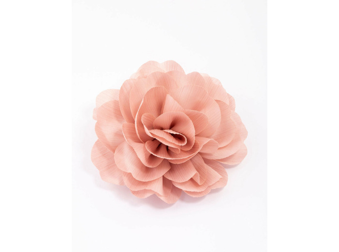 Pink Fabric Ruffle Flower Corsage