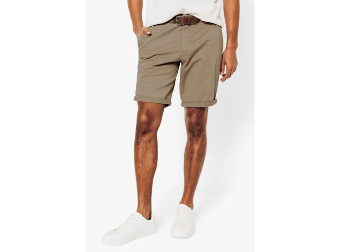 Bermuda chino uni avec ceinture - Beige