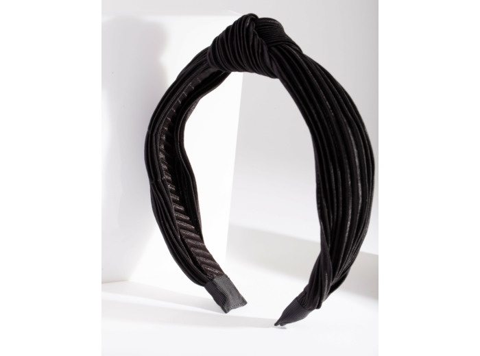Black Pleated Turban Headband