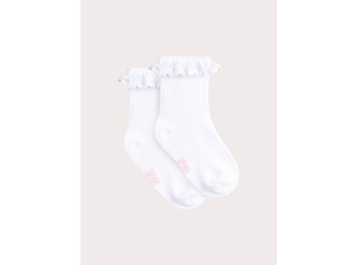 Chaussettes écrue volantées pour bébé fille