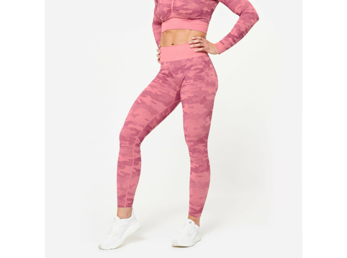 Legging sans couture femme, rose
