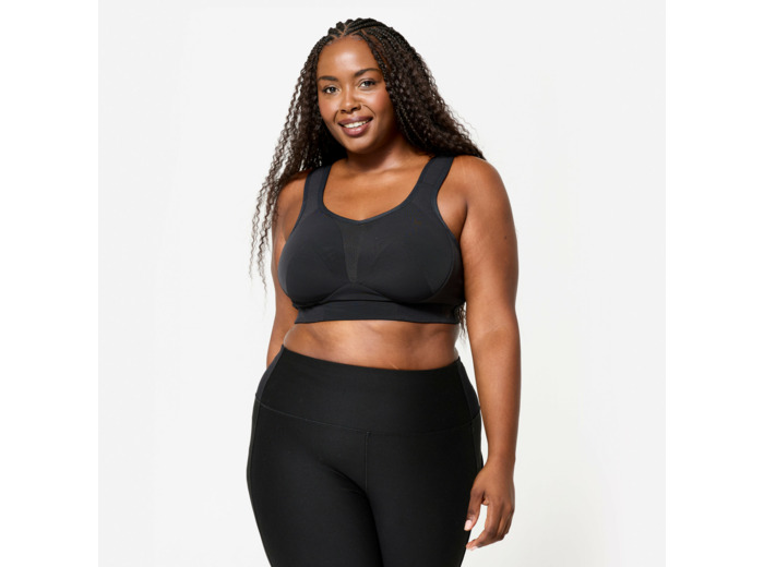 Soutien gorge bonnets E à H bretelles croisables maintien fort femme, Noir