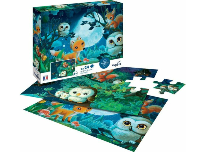 PUZZLE 2X24 PIÈCES AU CLAIR DE LUNE