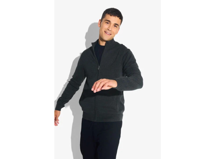 Gilet zippé col montant - Gris foncé