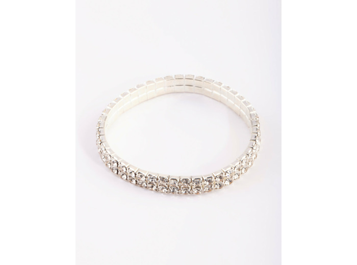 Silver Diamante Stretch Bracelet