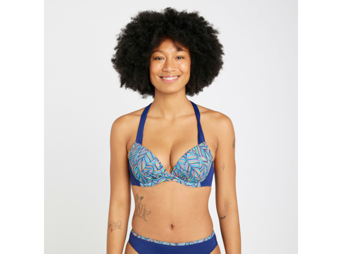 Haut de maillot de bain push up femme - elena foly turquoise