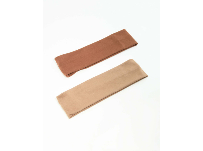 Neutral Toned Fabric Stretch Headbands 2-Pack