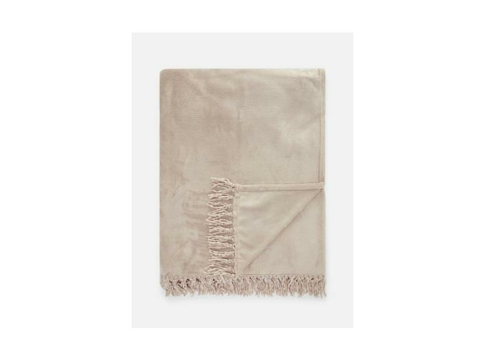 Grande couverture duveteuse avec finition à pampilles