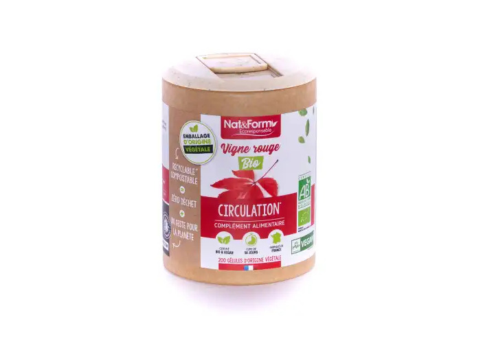 Nat&form Ecoresponsable Vigne Rouge Bio 200 Gélules Végétales