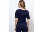 Top manches papillon uni MARINE Femme