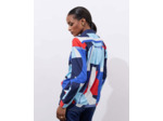 Chemisier manches longues imprimé BLEU Femme