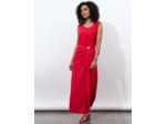 Robe longue unie ROUGE