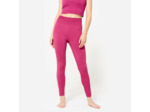 Legging long yoga effet seconde peau taille haute, violet magenta