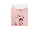 T-shirt rose imprimé à manches longues pour fille
