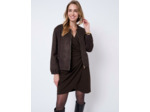 Blouson court jacquard MARRON Femme