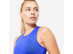 Débardeur crop top fitness femme, bleu