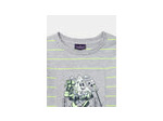 T-shirt gris pour garçon à rayures jaune fluo et manches longues