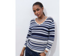 Pull fin rayé BLEU Femme