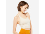 Brassière crop multi-bretelles maintien léger Femme, Beige crème