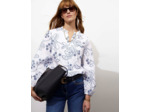 Blouse manches longues imprimé à fleurs BLANC Femme