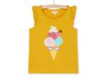 Débardeur jaune mimosa à animation cornet de glace