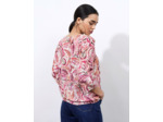 Blouse manches 3/4 imprimée ROSE Femme