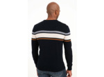 Pull col rond rayé beige stripe