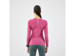 T-SHIRT MANCHES LONGUES RUNNING KIPRUN RUN 500 FEMME SANS COUTURE FIT ROSE