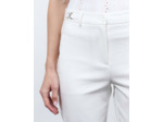 Pantalon 7/8 cigarette uni BLANC Femme