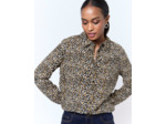 Chemisier manches longues imprimé léopard MARRON Femme